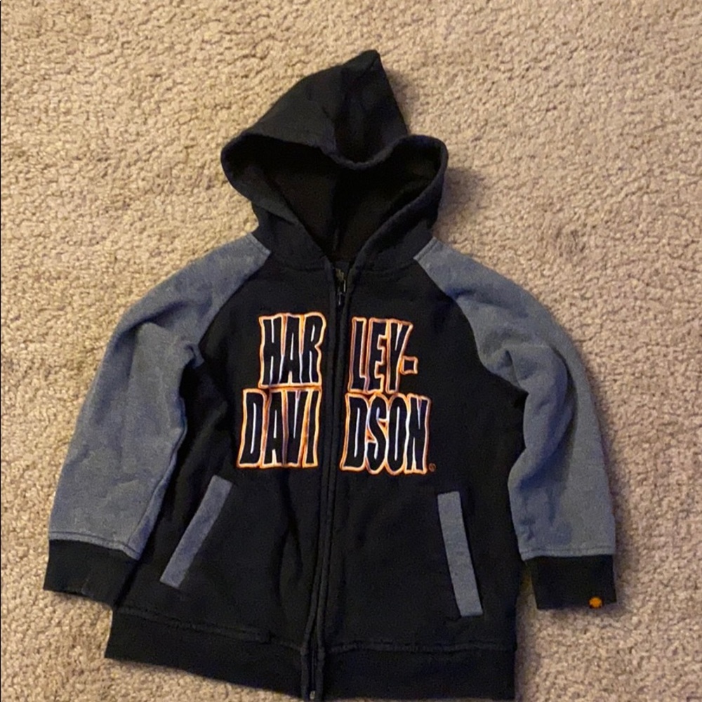 Boys Harley-Davidson zipper sweatshirt.